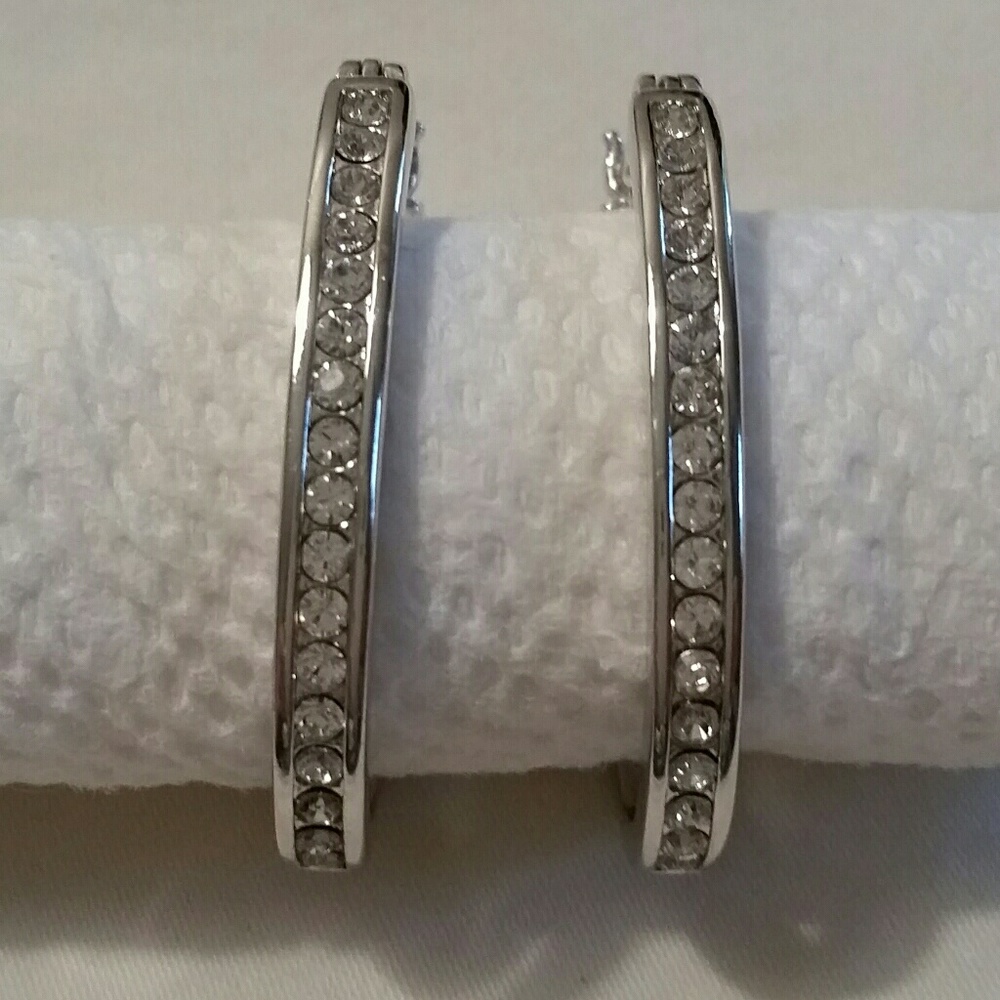 Silver plated  hoop earrings